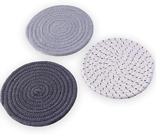 100% Cotton Thread Weave Potholders And Trivets - Stylish Coasters, Hot Pads, Hot Mats, Spoon Rest (Set Of 3) - 7 Inch Diameter Placemats - Perfect For Cooking And Baking By Diameter (Purple) 8 100% Cotton Thread Weave Potholders And Trivets - Stylish Coasters, Hot Pads, Hot Mats, Spoon Rest (Set Of 3) - 7 Inch Diameter Placemats - Perfect For Cooking And Baking By Diameter (Purple) - Image 6