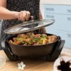 Extra Deep Electric Skillet Nonstick - Adjustable Temperature Control Aluminum Electric Fryer (12 Inch) -Wilton Shop 51yTYMclmeL