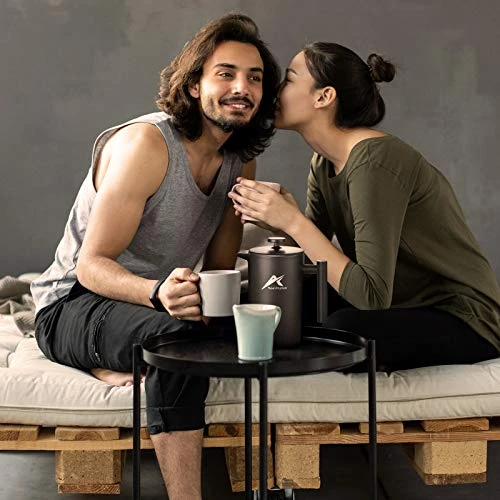 French Press Coffee Maker, 34 Oz, Stainless Steel Double-wall Insulated, With 2 Espresso Cups, Rust-Free, Dishwasher Safe, Black 8 French Press Coffee Maker, 34 Oz, Stainless Steel Double-wall Insulated, With 2 Espresso Cups, Rust-Free, Dishwasher Safe, Black - Image 6