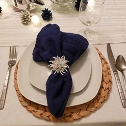 Silver Napkin Rings Set Of 12, Luxury Rhinestone Crystal Flower Serviette Buckles Holder For Wedding Birthday Dinner Parties Easter Christmas Holiday With Gift Box, Silver (napkin Rings15) -Wilton Shop 51yVg6nMEyL