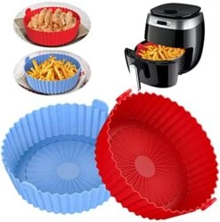 Air Fryer Silicone Pot,2-Pack 9.4 Inch Reusable Air Fryer Liners Round Food Safe Non Stick Air Fryer Basket Oven Accessories For Cosori 6 Qt Or Bigger Air Fryer (9.4 ") 19 Air Fryer Silicone Pot,2-Pack 9.4 Inch Reusable Air Fryer Liners Round Food Safe Non Stick Air Fryer Basket Oven Accessories For Cosori 6 Qt Or Bigger Air Fryer (9.4 ") -Wilton Shop 51yWGh2VuL. AC