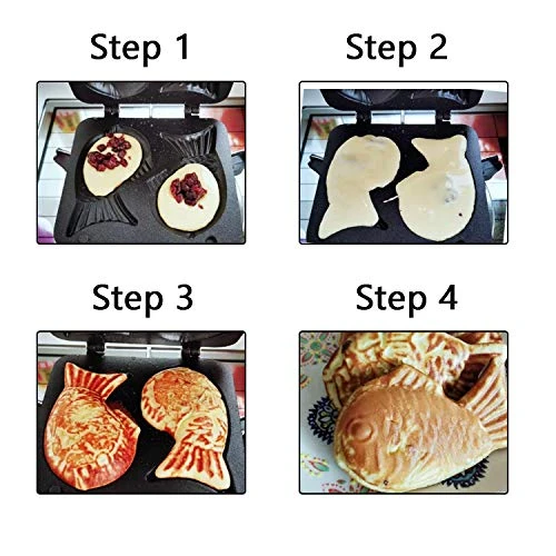 Taiyaki Fish Shape Cake Pan Waffle Cake Maker Pan Fish-Shaped Pancake Double Pan Mold 7 Taiyaki Fish Shape Cake Pan Waffle Cake Maker Pan Fish-Shaped Pancake Double Pan Mold - Image 5