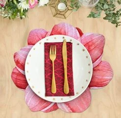 Disposable Flower Shaped Paper Place Mats 50 Pack 13”x 13” Summer Pink Floral Charger Place Mat For Spring Flowers Dinner Table Setting Bridal Baby Shower Birthday Party Supplies Decorations -Wilton Shop 51yf4YtZTHL