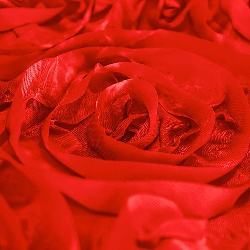 90x132 Red Satin Raised Rosettes Rectangle Tablecloth Wedding Party Dining Room Table Linens 8 90x132 Red Satin Raised Rosettes Rectangle Tablecloth Wedding Party Dining Room Table Linens - Image 6
