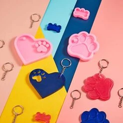 3 Pieces Dog Paw Shaped Heart Dog Paw Print Silicone Keychain Mold With Hole Non-Stick Candy Fondant Mold And 10 Pieces Key Ring For DIY Dog Tag Cake Topper Pudding Desserts Jelly Decoration 11 3 Pieces Dog Paw Shaped Heart Dog Paw Print Silicone Keychain Mold With Hole Non-Stick Candy Fondant Mold And 10 Pieces Key Ring For DIY Dog Tag Cake Topper Pudding Desserts Jelly Decoration -Wilton Shop 51yi6awHgcL