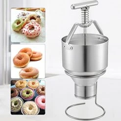 Ommercial Donut Depositor 5L Capacity Home Donut Batter Dispenser Mini Donut Dropper Hopper With Stand Manual Donuts Press Machine W/ 6 Adjustable Thicknesses -Wilton Shop 51yieAPg5mL