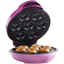 Mini Donut Maker Machine, Non-Stick, Pink