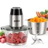 ANIZA Food Processors, Electric Food Chopper With Meat Grinder & Vegetable Chopper - 2 Bowls (8 Cup+8 Cup) With Powerful 450W Copper Motor - Includes 2 Sets Of Bi-Level Blades For Baby Food/Meat/Nuts -Wilton Shop 51yuzbJ0I5L
