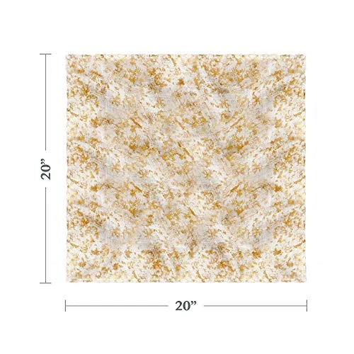 Gold Square Fabric Napkin With Foil Print, 20" 4 Gold Square Fabric Napkin With Foil Print, 20" - Image 2
