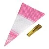 50 Piece Clear Cone-Shaped Treat Popcorn Bags Treat Bags Cellophane Candy Bags With Twist Ties(Pink)