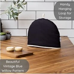 Large Tea Cozy For Teapot Insulated - Black - Thermal 100% Cotton Extra Thick Wadding - Designed In England - Tea Cozies Covers Fit 1 To 6 Cup Neutral Kitchen Textiles Range 11 Large Tea Cozy For Teapot Insulated - Black - Thermal 100% Cotton Extra Thick Wadding - Designed In England - Tea Cozies Covers Fit 1 To 6 Cup Neutral Kitchen Textiles Range -Wilton Shop 51yyJThv9dL