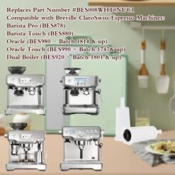 4 Pack RAMCO Water Filter Replacement For Breville BES880 Barista Touch, BES990 Oracle Touch BES980 Oracle & Bambino ClaroSwiss Sage Espresso Machine BES920 BES878 Compare To Part #BES008WHT0NUC1 -Wilton Shop 51zFRSXsDxL