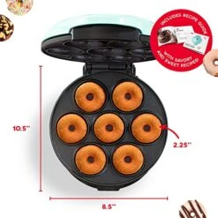 Dash Mini Donut Maker Machine For Kid-Friendly Breakfast, Snacks, Desserts & More With Non-stick Surface, Makes 7 Doughnuts - Aqua -Wilton Shop 51zIVLcqYuL