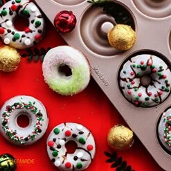 Donut Mold Cake Pan, 12-Cavity Non-Stick Ring Doughnut Bakeware For Oven Baking (Champagne Gold) -Wilton Shop 51zNqtLFyWL