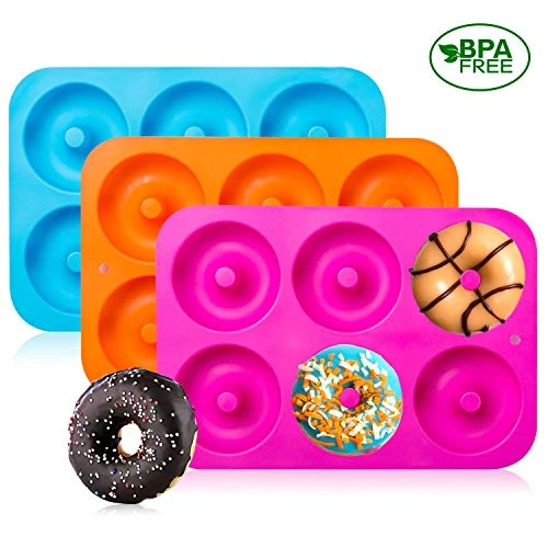 3-Pack Silicone Donut Baking Pan Of 100% Nonstick Silicone. BPA Free Mold Sheet Tray. Makes Perfect 3 Inch Donuts. Tray Measures 10x7 Inches. Easy Clean, Dishwasher Microwave Safe 6 3-Pack Silicone Donut Baking Pan Of 100% Nonstick Silicone. BPA Free Mold Sheet Tray. Makes Perfect 3 Inch Donuts. Tray Measures 10x7 Inches. Easy Clean, Dishwasher Microwave Safe - Image 4