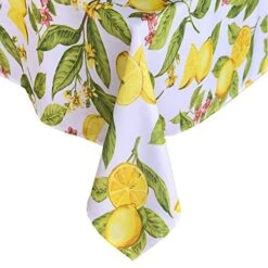 Lemon Zest Botanical Print Indoor/Outdoor Fabric Tablecloth - Yellow Lemon Vine Soil Resistant, Water Repellent Fabric Tablecloth, 60 Inch X 120 Inch Oblong/Rectangular 11 Lemon Zest Botanical Print Indoor/Outdoor Fabric Tablecloth - Yellow Lemon Vine Soil Resistant, Water Repellent Fabric Tablecloth, 60 Inch X 120 Inch Oblong/Rectangular -Wilton Shop 51zVUDpURGL