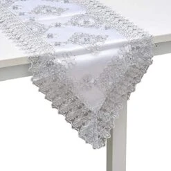 Hop LC Grey Farmhouse Table Runner 72 Inches Long For Dining Paisley Doilies Embroidered Boho Style Polyester Room Decor Kitchen Rustic Lace Tablecloth For Wedding Decorations -Wilton Shop 51zYYUn34mL. AC