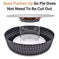 : Introducing The Baker's Delight Tart & Quiche Pan With Crafted Holes For Golden Crusts. A Non-Stick, Thickened Metal, Dishwasher Safe, Pie & Flan Plate Mold. More Depth (9 Inch X 2 Deep) -Wilton Shop 51zYbH4iVkL