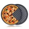 Pizza Pan With Holes, 2 Pack Carbon Steel Perforated Non-Stick Tray Tool Crispy 12inch Round For Home Kitchen -Wilton Shop 51zc3hwUrWL