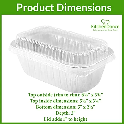 Sposable Aluminum 1 Lb. Mini Loaf Pans With Clear Dome Lids- Pack Of 20 Pans & 20 Lids 5 Sposable Aluminum 1 Lb. Mini Loaf Pans With Clear Dome Lids- Pack Of 20 Pans & 20 Lids - Image 3