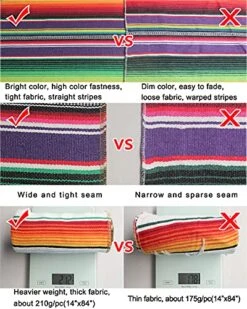 Mexican Serape Table Runner For Mexican Theme Party, Cinco De Mayo Fiesta Party, Day Of Death Decorations, Falsa Classic Striped Fringe Pattern Cotton Blanket, Purple,14x84 Inches -Wilton Shop 51zvD5ePxzS