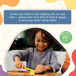 Toddler Knife - Kitchen Safe Kids Knife For Cutting & Cooking Vegetables, Fruits, & Food - First Knife For Kids Aged 2+ With Stainless Steel Coat, Blunt Tip, Serrated Edge, & Ergonomic Handle 13 Toddler Knife - Kitchen Safe Kids Knife For Cutting & Cooking Vegetables, Fruits, & Food - First Knife For Kids Aged 2+ With Stainless Steel Coat, Blunt Tip, Serrated Edge, & Ergonomic Handle -Wilton Shop 51zxkbqjCSL