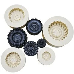 Set Of 4Pcs 3D Round Tire Fondant Silicone Mold For Cake Decorating Sugarcraft Chocolate Jello Making Mold Clay Tool