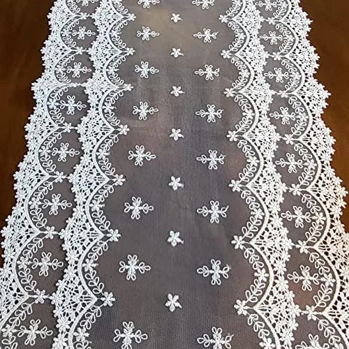 Inicia Table Lace Runner 12×70 Inch Embroidered For Holiday Wedding Picnic Daily Dinner Tables White Decor (Polyester, 12"×70" (31cm×180cm)) 12 Inicia Table Lace Runner 12×70 Inch Embroidered For Holiday Wedding Picnic Daily Dinner Tables White Decor (Polyester, 12"×70" (31cm×180cm)) - Image 10