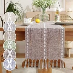Placemats Set Of 6 Dining Table Kitchen Indoor And Outdoor Place Mats Washable Pure Color Braided, 13x18 Inch,Khaki -Wilton Shop 61 uvnKO09L. AC