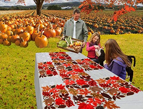 Embroidered Leaves Table Runner For Thanksgiving, Fall Or Autumn Harvest Decorations (14 × 70 Inches) 7 Embroidered Leaves Table Runner For Thanksgiving, Fall Or Autumn Harvest Decorations (14 × 70 Inches) - Image 5