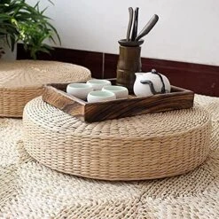 DUOSHIDA Tatami Floor Pillow Sitting Cushion,Round Padded Room Floor Straw Mat For Outdoor Seat(2 Pack 19.7x4.3) 8 DUOSHIDA Tatami Floor Pillow Sitting Cushion,Round Padded Room Floor Straw Mat For Outdoor Seat(2 Pack 19.7x4.3) -Wilton Shop 611R28jTupL