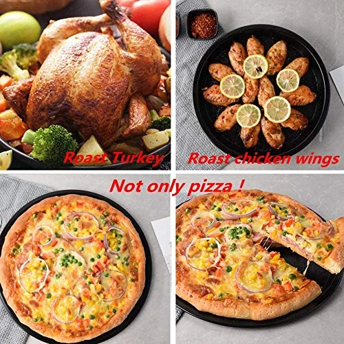Pizza Pan With Holes,Nonstick Carbon Steel Round Bakeware,Oven Pizza Baking Supplies For Home Kitchen,2-Piece (9&13inch) 5 Pizza Pan With Holes,Nonstick Carbon Steel Round Bakeware,Oven Pizza Baking Supplies For Home Kitchen,2-Piece (9&13inch) - Image 3