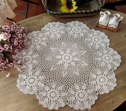 New Handmade Crochet Lace Round Table Cloth Doilies Doily,31 Inch,Beige -Wilton Shop 612QLtvk4gL. AC 2