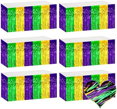 6 Pack 29x108 Inch Blue Metallic Foil Fringe Table Skirts Banner For Tinsel Streamer Garland Curtains Backdrop For Parade Floats Wedding Baby Shower Birthday Christmas Halloween Party Decoration 11 6 Pack 29x108 Inch Blue Metallic Foil Fringe Table Skirts Banner For Tinsel Streamer Garland Curtains Backdrop For Parade Floats Wedding Baby Shower Birthday Christmas Halloween Party Decoration - Image 9