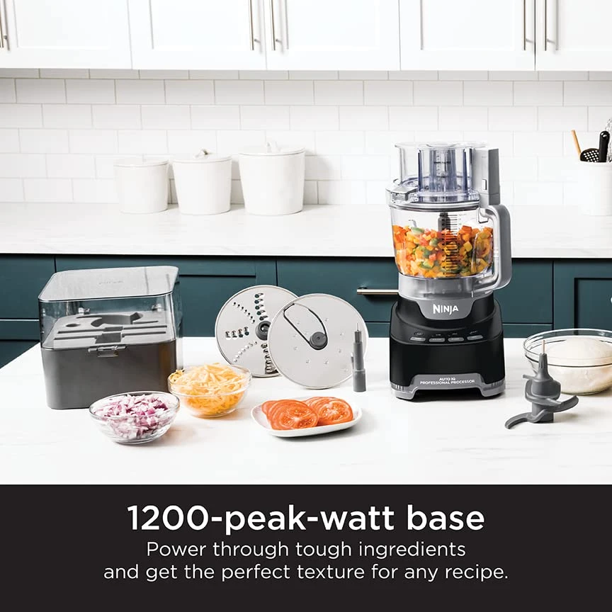 Ninja NF705BRN Professional XL Food Processor, 1200 Peak-Watts. 4 Functions For Chopping, Slicing/Shredding, Purees, Dough. 12-Cup Processor Bowl, 2 Blades/Discs, Feed Chute/Pusher, Storage Box, Black 5 Ninja NF705BRN Professional XL Food Processor, 1200 Peak-Watts. 4 Functions For Chopping, Slicing/Shredding, Purees, Dough. 12-Cup Processor Bowl, 2 Blades/Discs, Feed Chute/Pusher, Storage Box, Black - Image 3