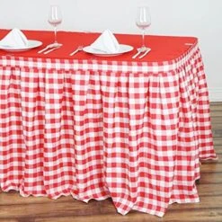 BalsaCircle 14 Feet X 29-Inch Red On White Checkered Gingham Polyester Table Skirt Linens Wedding Party Events Decorations Dining 19 BalsaCircle 14 Feet X 29-Inch Red On White Checkered Gingham Polyester Table Skirt Linens Wedding Party Events Decorations Dining -Wilton Shop 6143qQZkGEL. AC