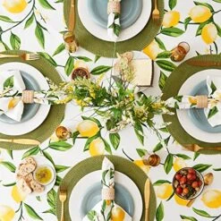 Lemon Bliss Tabletop Collection, Tablecloth, 70" Round -Wilton Shop 614vPXUzblL