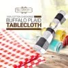 100% Cotton Checkered Buffalo Tablecloth - Washable Table Cover Perfect For Any Occasion Indoors Or Outdoors Red And White 52 X 52 -Wilton Shop 615PaAcpc7L