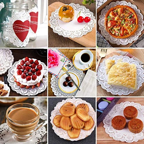 250 PCS Paper Doilies Lace Assorted Size Food Grade Modern Decorative Placemats Bulk Add Elegance To Crafts, Coffee, Cake, Desert, Table, Wedding, Tableware Decoration (Round Rectangle Oval White) 7 250 PCS Paper Doilies Lace Assorted Size Food Grade Modern Decorative Placemats Bulk Add Elegance To Crafts, Coffee, Cake, Desert, Table, Wedding, Tableware Decoration (Round Rectangle Oval White) - Image 5