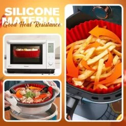 Air Fryer Silicone Baking Tray - Reusable Air Fryer Silicone Liners, Non-Stick Air Fryer Silicone Pot - Oil Proof, Water-proof, Food Grade Basket Bowl Liner For Baking Cooking Food (Type A, Green) 22 Air Fryer Silicone Baking Tray - Reusable Air Fryer Silicone Liners, Non-Stick Air Fryer Silicone Pot - Oil Proof, Water-proof, Food Grade Basket Bowl Liner For Baking Cooking Food (Type A, Green) -Wilton Shop 617yORCmYlL