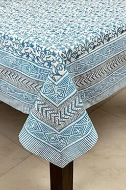 Cotton Tablecloth, Handblock Print Rectangle Blue Table Cloth For Kitchen Dinning Tabletop Decoration Parties Weddings Thanksgiving Christmas (60 X 108 Inches) 29 Cotton Tablecloth, Handblock Print Rectangle Blue Table Cloth For Kitchen Dinning Tabletop Decoration Parties Weddings Thanksgiving Christmas (60 X 108 Inches) -Wilton Shop 618Yh9G5jS. AC
