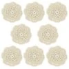 8 Pack 4" Doilies Cotton Coaster Cup Mat Hollow Crochet Lace Cotton Coasters Doilies Round Flower Shape Cup Mat Handmade Table Placemats For Drinks Cups Bottles Decoration 4 Inch Beige -Wilton Shop 618xtODrwjL