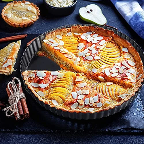 Non-Stick Tart Pan 11 Inch Removable Bottom, Large Fluted Tart Pans For Baking, Quiche Pan Removable Bottom, Pie Pans For Baking,Flan Pans For Baking 7 Non-Stick Tart Pan 11 Inch Removable Bottom, Large Fluted Tart Pans For Baking, Quiche Pan Removable Bottom, Pie Pans For Baking,Flan Pans For Baking - Image 5