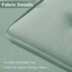 U-Shaped Chair Cushions For Dining Chairs 4 Pack, Memory Foam Chair Pads With Tufted Design And Non-Slip Backing, 17" X 16", Scuba Green -Wilton Shop 61A5rNdmciL