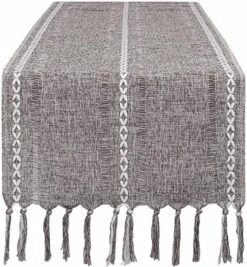 72" Farmhouse Table Runner,Hand-Woven Boho Table Runners With Tassels For Bohemian, Rustic,Bridal,Shower,Wedding, Dinner ,13 X 72 Inches-Blue -Wilton Shop 61ADnDAmnUL. AC 1