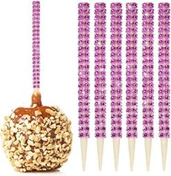 32 PCS Bling Candy Apple Bamboo Sticks, Caramel Apple Wooden Pointed Skewers With Rhinestones Diamond Mesh Wrap, Fruit Treats Pop Dec Bar For Dessert Table Tea Party Birthday Wedding Buffet(Silver) -Wilton Shop 61Bb888dNzL. AC