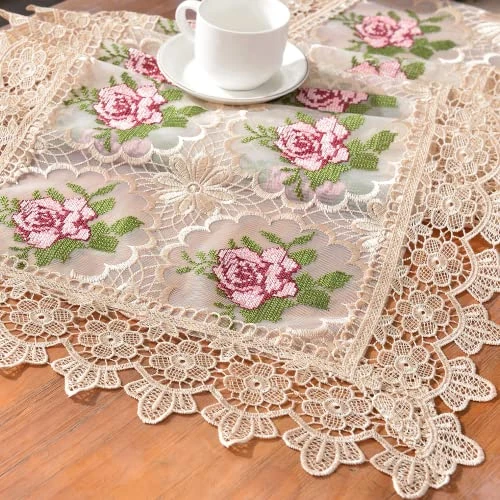 Gold Lace Table Runner ,Summer Floral Table Runners 60 Inches Long Doilies, Boho Farmhouse Coffee Dining Table Runner For Wedding Party Decorations, Dining Room Dresser Decor (16IN*60IN) 3 Gold Lace Table Runner ,Summer Floral Table Runners 60 Inches Long Doilies, Boho Farmhouse Coffee Dining Table Runner For Wedding Party Decorations, Dining Room Dresser Decor (16IN*60IN)