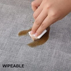 Faux Leather Heat Resistant Placemats Set Of 6 – Waterproof Wipeable Dining PU Place Mats For Indoor & Outdoor, Easy To Clean - Light Grey -Wilton Shop 61D4yInR4OL