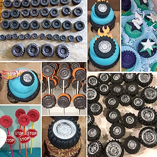Rain 3D Round Tire Fondant Mold-Truck Wheel Shape Silicone Mold For Sugarcraft Cake Decoration, Chocolate, Candy, Polymer Clay, Soap, Jelly Etc-Set Of 4 5 Rain 3D Round Tire Fondant Mold-Truck Wheel Shape Silicone Mold For Sugarcraft Cake Decoration, Chocolate, Candy, Polymer Clay, Soap, Jelly Etc-Set Of 4 - Image 3