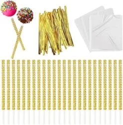 24 Pack Bling Cake Pop Sticks And Wrapper Kit, Rhinestone Lollipop Making Decor Set With Twist Ties & Bags, Diamond Candy Holder For Chocolate Fruit Dessert Treat Buffet Decor Wedding Party Table -Wilton Shop 61EmvLeWZUL. AC
